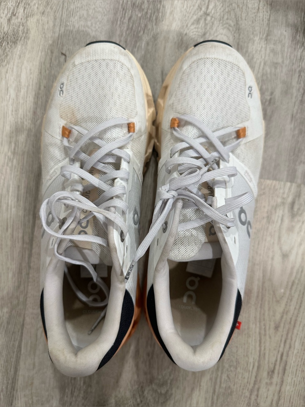 On Running White and Beige Women's Sneakers
